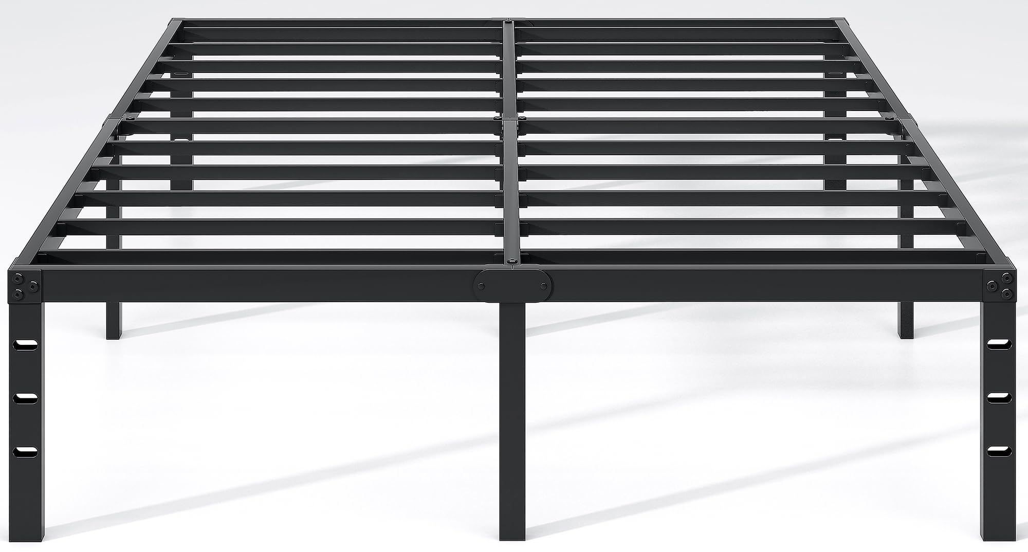 NEW JETO Metal Bed Frame,Queen Size Bed Frame with Storage Space,Heavy Duty Sturdy Mattress Foundation,Easy Assembly,No Box Spri