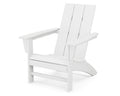 POLYWOOD AD420WH Modern Adirondack Chair, White, Durable High Density Polyethylene Construction, Easy Assembly, Waterproof, Comf