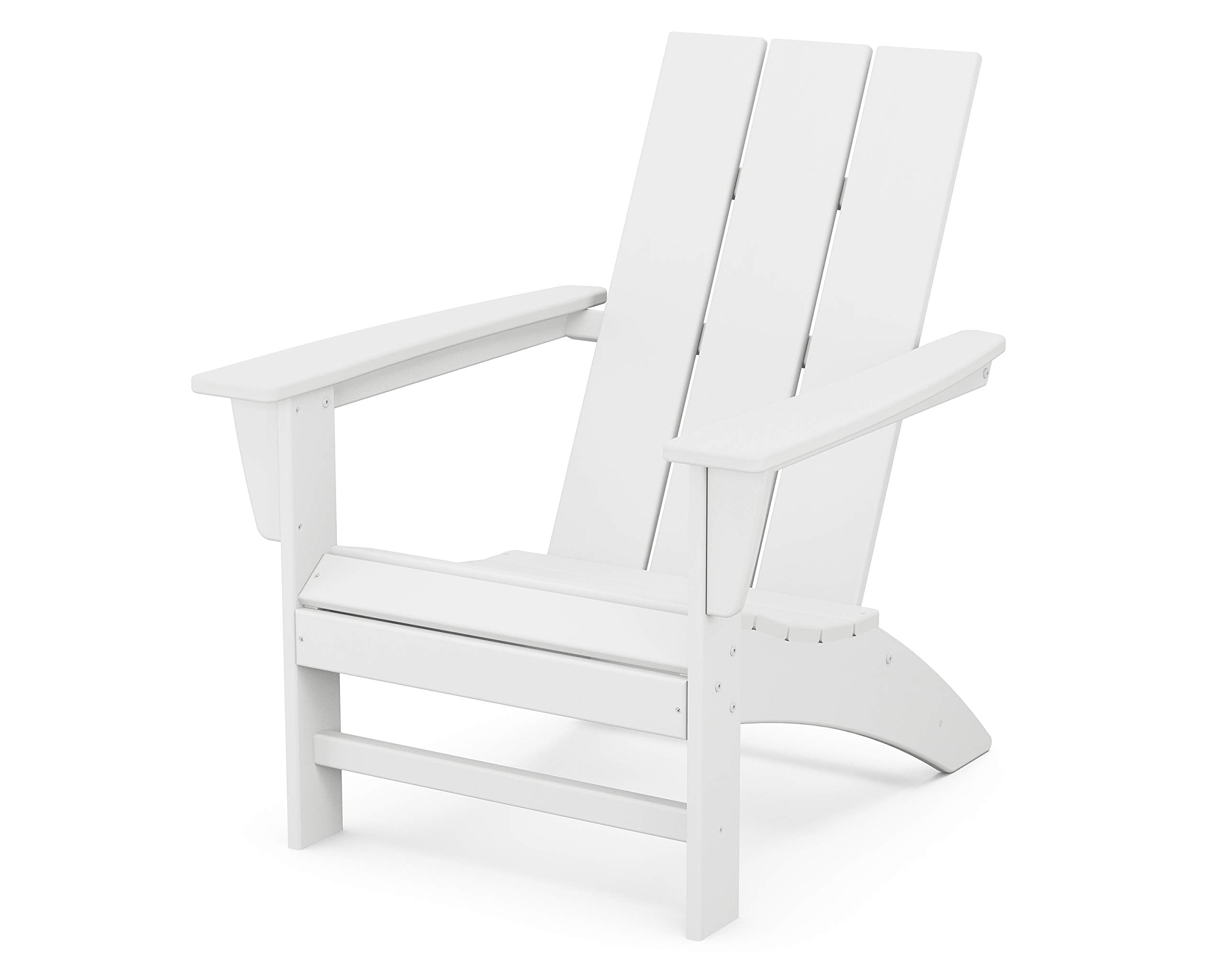 POLYWOOD AD420WH Modern Adirondack Chair, White, Durable High Density Polyethylene Construction, Easy Assembly, Waterproof, Comf