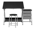 SD STUDIO DESIGNS 2 14 Piece Comet Center Plus, Craft Table and Matching Stool Set with Storage and Adjustable Top, 50x23.75x29.