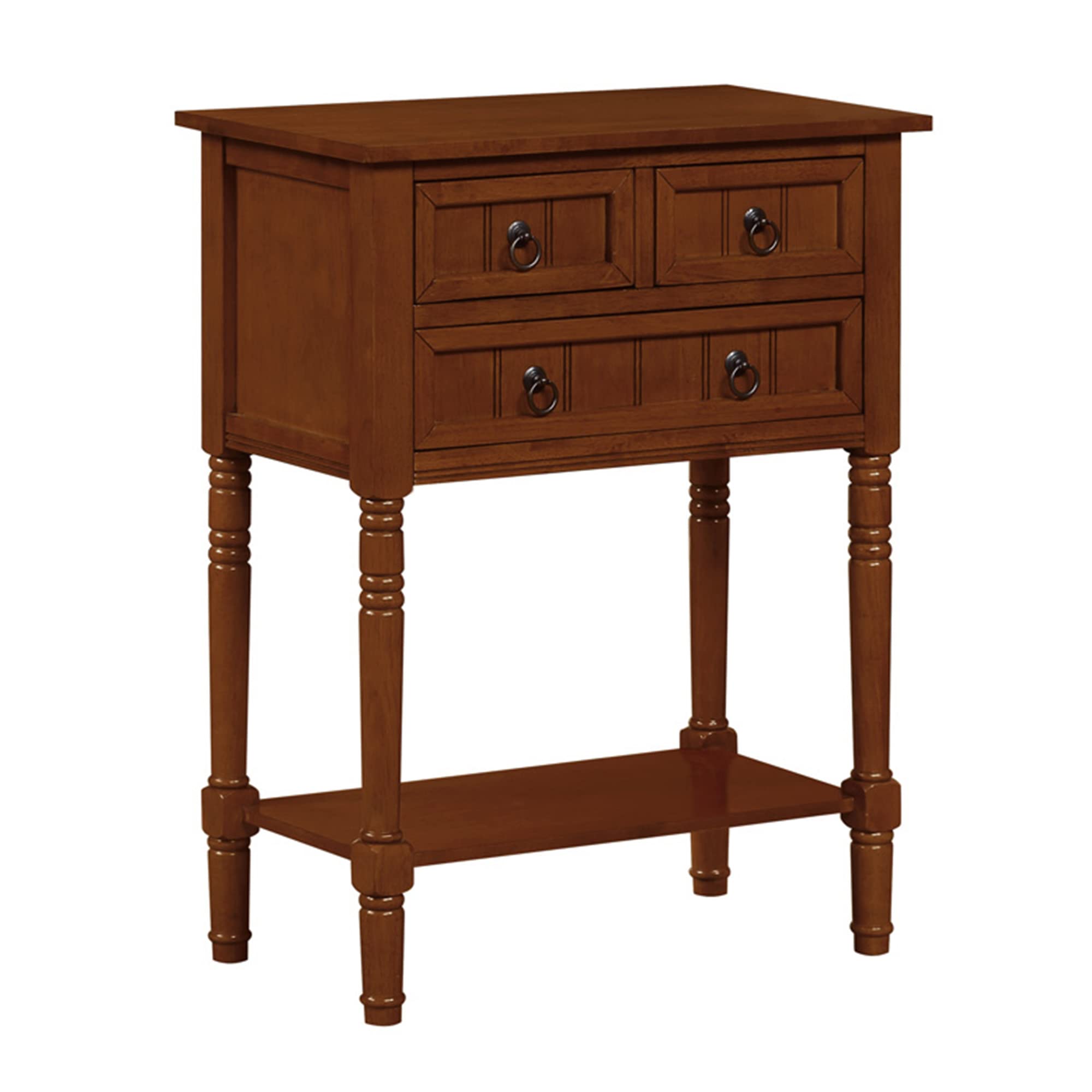 Convenience Concepts Kendra Entryway Hall Table 23.75 - 3 Storage Drawers, Traditional Console with Shelf for Decor, Office & Ha