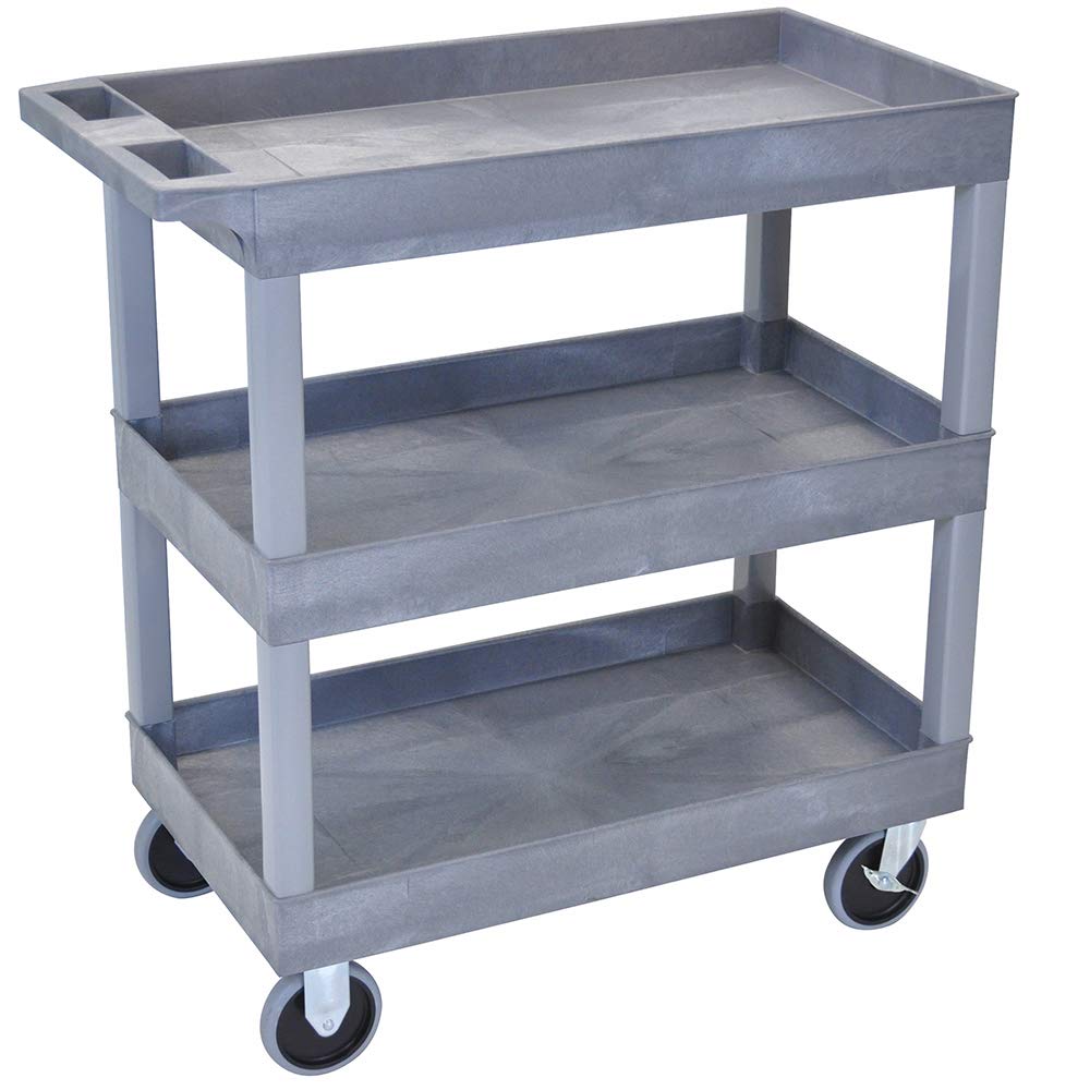 Luxor EC111HD-G Luxor Three Shelf Utility Cart