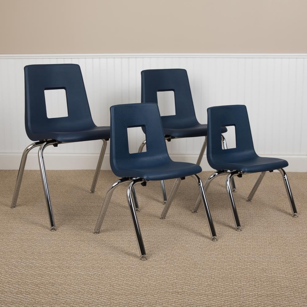 Flash Furniture Advantage Navy Student Stack School Chair - 16-inch