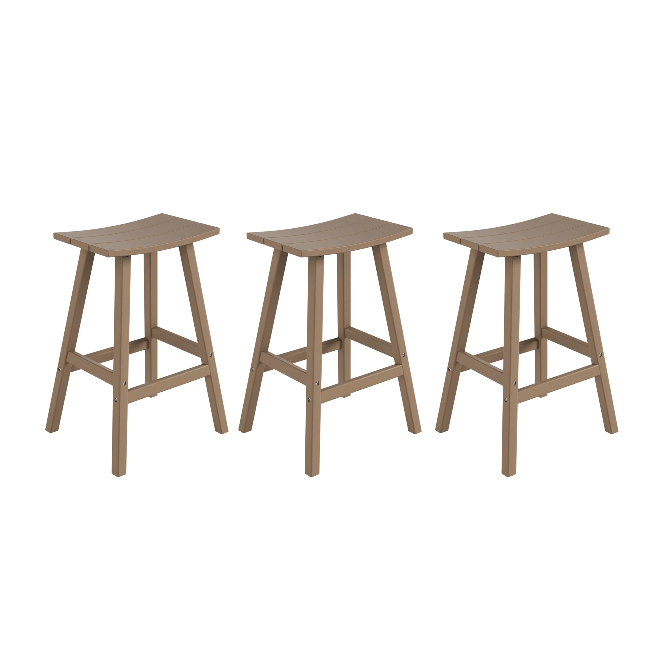 Costaelm All-Weather Bar Stools Set of 3, 29 Height Outdoor Bar Stools, Adirondack Poly Patio Bar Stool for Patio, Deck, Kitchen