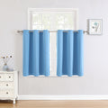 ChrisDowa Small Window Curtains for Kitchen and Bedroom - Grommet Short Thermal Insulated Room Darkening Curtains (2 Panels, Sky