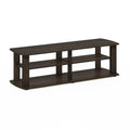 Furinno Nelly Entertainment Center TV Stand, Short 43.3(W) x13.4(H) x13.1(D), Dark Brown