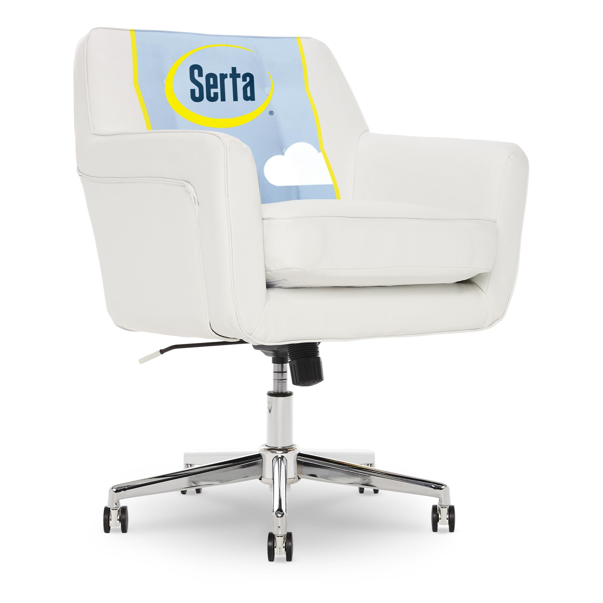 Serta Ashland Home Office Desk Chair with Button Tufted Mid-Back, Memory Foam Cushion, Modern Vanity Armchair