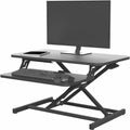 VIVO Height Adjustable 28 inch Stand Up Desk Converter, Quick Sit to Stand Tabletop Dual Monitor Riser Workstation, Black, DESK-