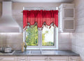 Solid Faux Silk Swag Waterfall Cascade Ascot Window Curtain Valance w/Tassels Trim 55  x18  Wave (1, Burgundy)