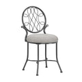 Hillsdale OMalley Vanity Stool with Spiral Pattern Design, Metallic Gray