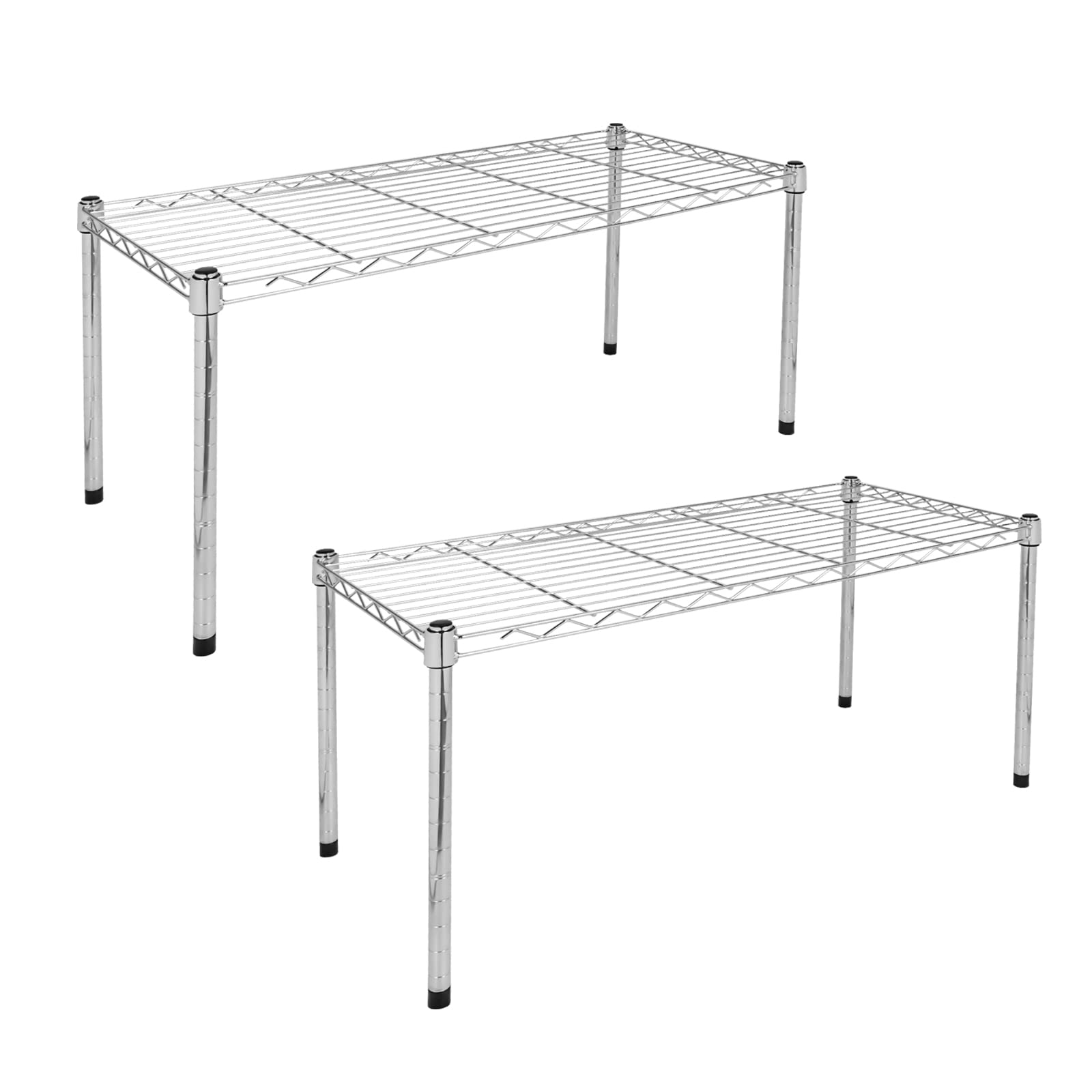 Simple Deluxe Heavy Duty 1-Shelf Shelving, Adjustable Storage Units, Steel Organizer Wire Rack, 29.92 W x 13.78 D x 14.96 H, Chr