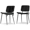 SIMPLIHOME Hayley Modern Urban Dining Chair (Set of 2) in Black Vegan Faux Leather, Fully Assembled for The Dining Room
