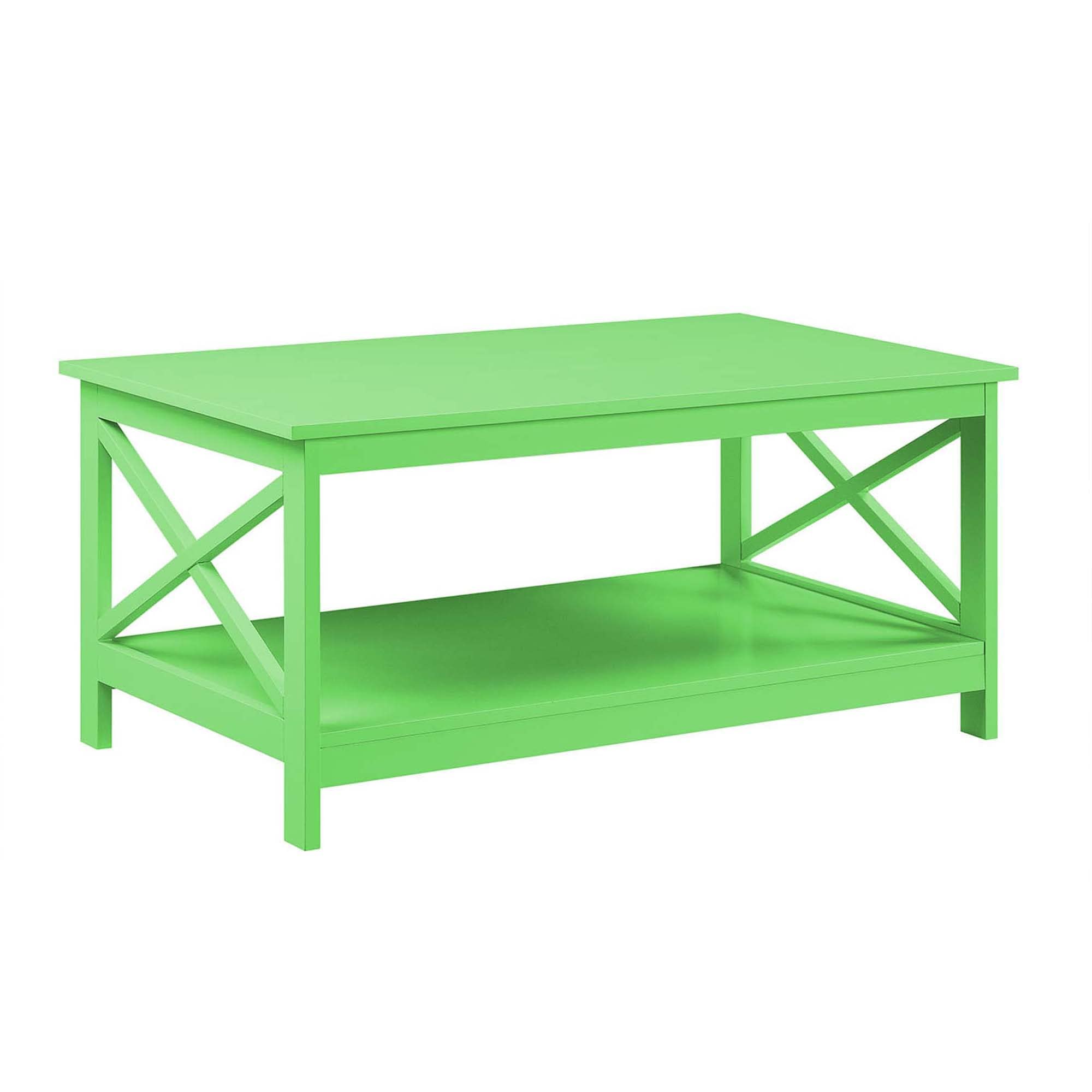 Convenience Concepts Oxford Coffee Table with Shelf, Lime