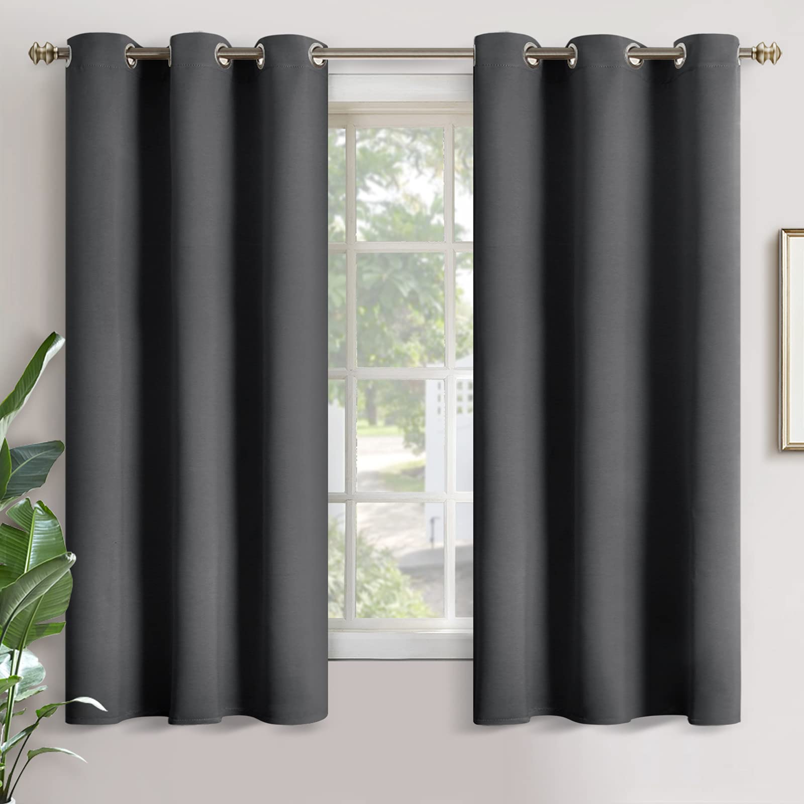 YoungsTex Blackout Curtains for Bedroom 63 Inch Long - Grommet Insulated Curtains Room Darkening Window Drapes for Basement Offi