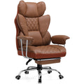 COMHOMA Big and Tall Office Chair, High Back Leather Gaming Chair with Footrest, Executive Ergonomic Office Chairs with Pocket S