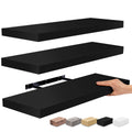Sorbus Floating Shelves for Wall - 24 Inch Wall Shelves for Bedroom, Kitchen Decor, Bathroom Shelves - 3 Black Floating Shelves 