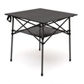 SUNNYFEEL Outdoor Folding Table  Lightweight Compact Aluminum Camping Table, Roll Up Top 4 People Portable Camp Square Tables wi
