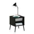 Furinno Claude Mid Century Style End Table with Wood Legs, Espresso