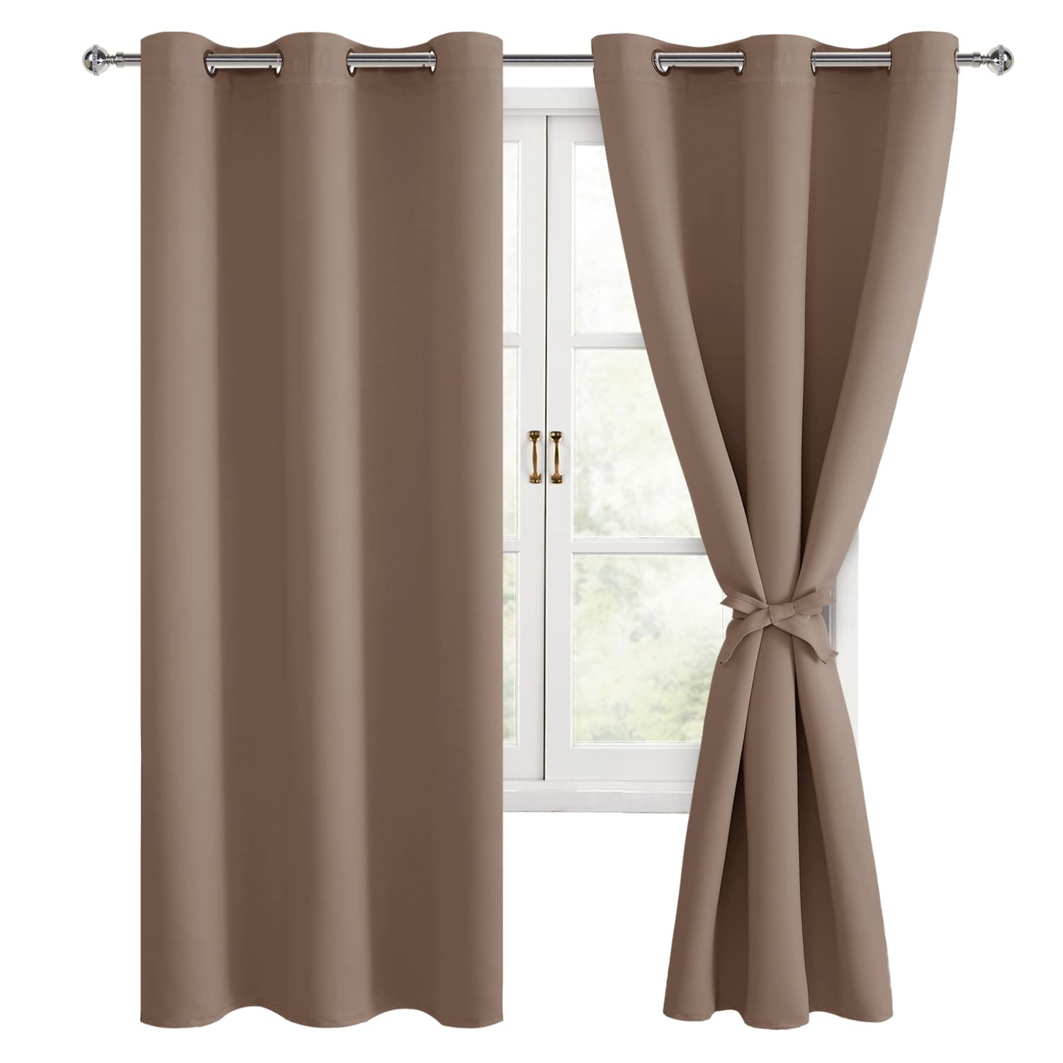 Hiasan Blackout Curtains for Bedroom, 38 x 63 Inches Length - Thermal Insulated & Light Blocking Window Curtains for Living Room