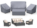 Mrrihand Patio Furniture Covers - 4 Piece Outdoor Furniture Set with Waterproof Sofa, Chair, Coffee Table Covers - Windproof Buc