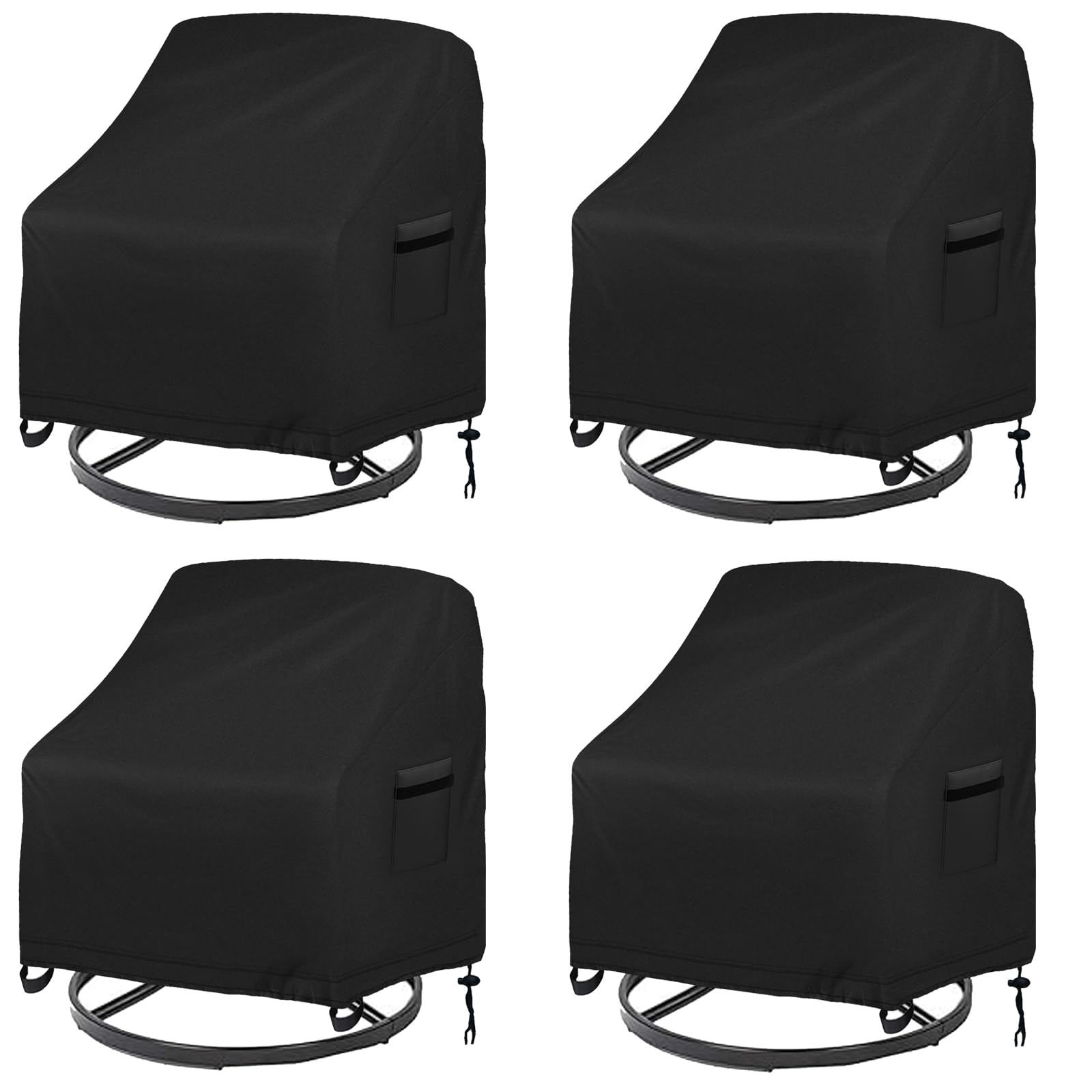 Outdoor Swivel Lounge Chair Cover 4 Pack, Waterproof Heavy Duty Outdoor Chair Covers Patio Furniture Cover, 39W x 37D x 38H