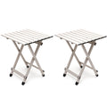 SUNNYFEEL Folding Camping Table - Lightweight Aluminum Portable Picnic Table, 18.5L x 18.5W x 24.5H Inch for Cooking, Beach, Hik