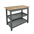 Casual Home Kitchen Island with Solid American Hardwood Top, Slate Gray, 40 W (373-932)