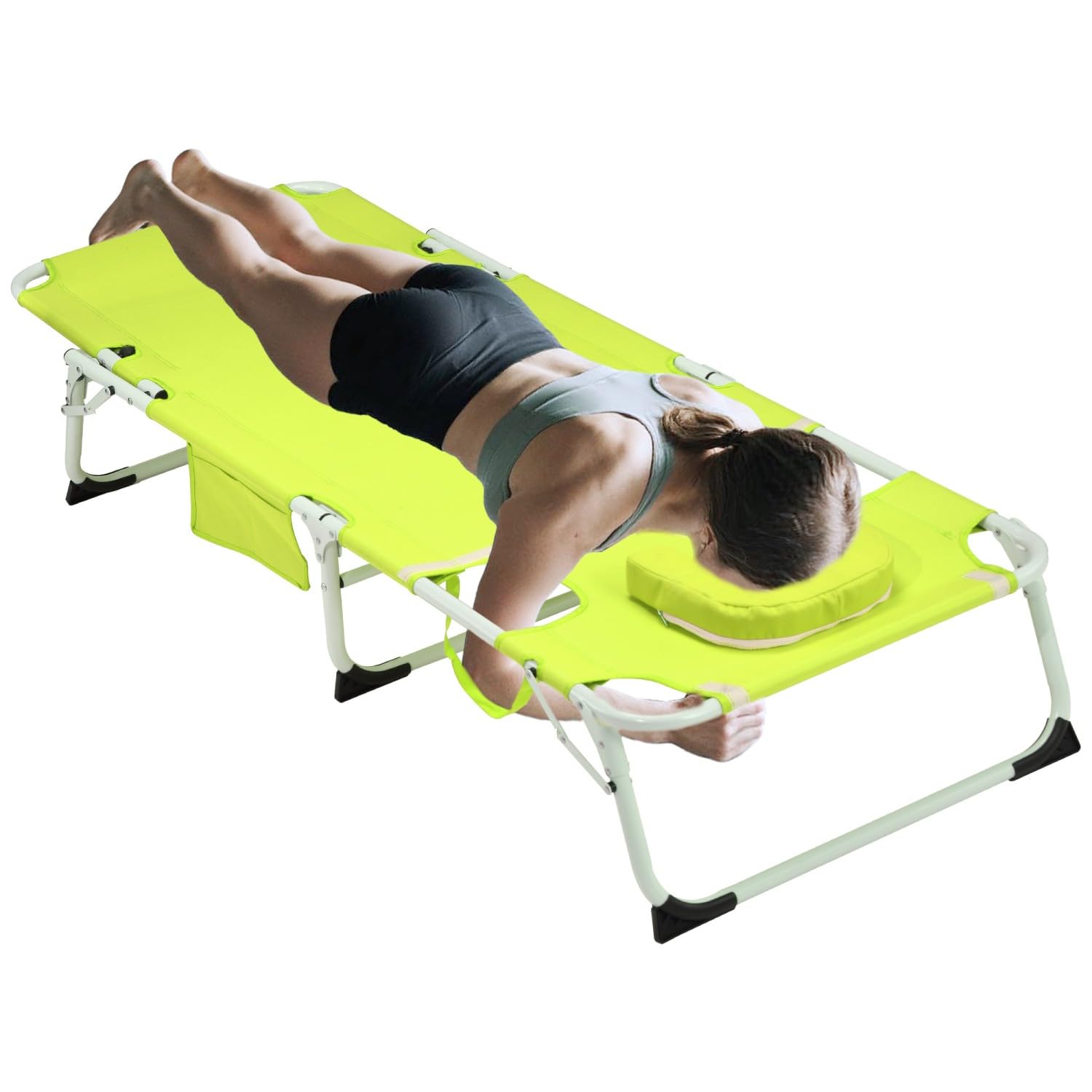 HRVEOCEI 3-in-1 Sun Tanning Chair with Face Hole,Adjustable 5-Position Folding Laying Out Chairs for Tanning,Outdoor Face Down B