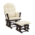 Angel Line Windsor Glider and Ottoman Set, White with Blue Cushion