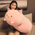 Jensquaify Pig Plush Pillow Soft Pig Stuffed Animal Toy Piggy Body Pillow, 33.5