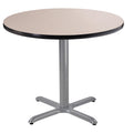 National Public Seating NPS 36 Round Cafe Table with X Base, 30 Height, Particleboard Core/T-Mold, Grey Nebula Top, Grey Frame