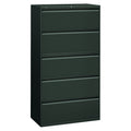 HON 885LS 800 Series Five-Drawer Lateral File, Roll-Out/Posting Shelves, 36w x 67h, Charcl