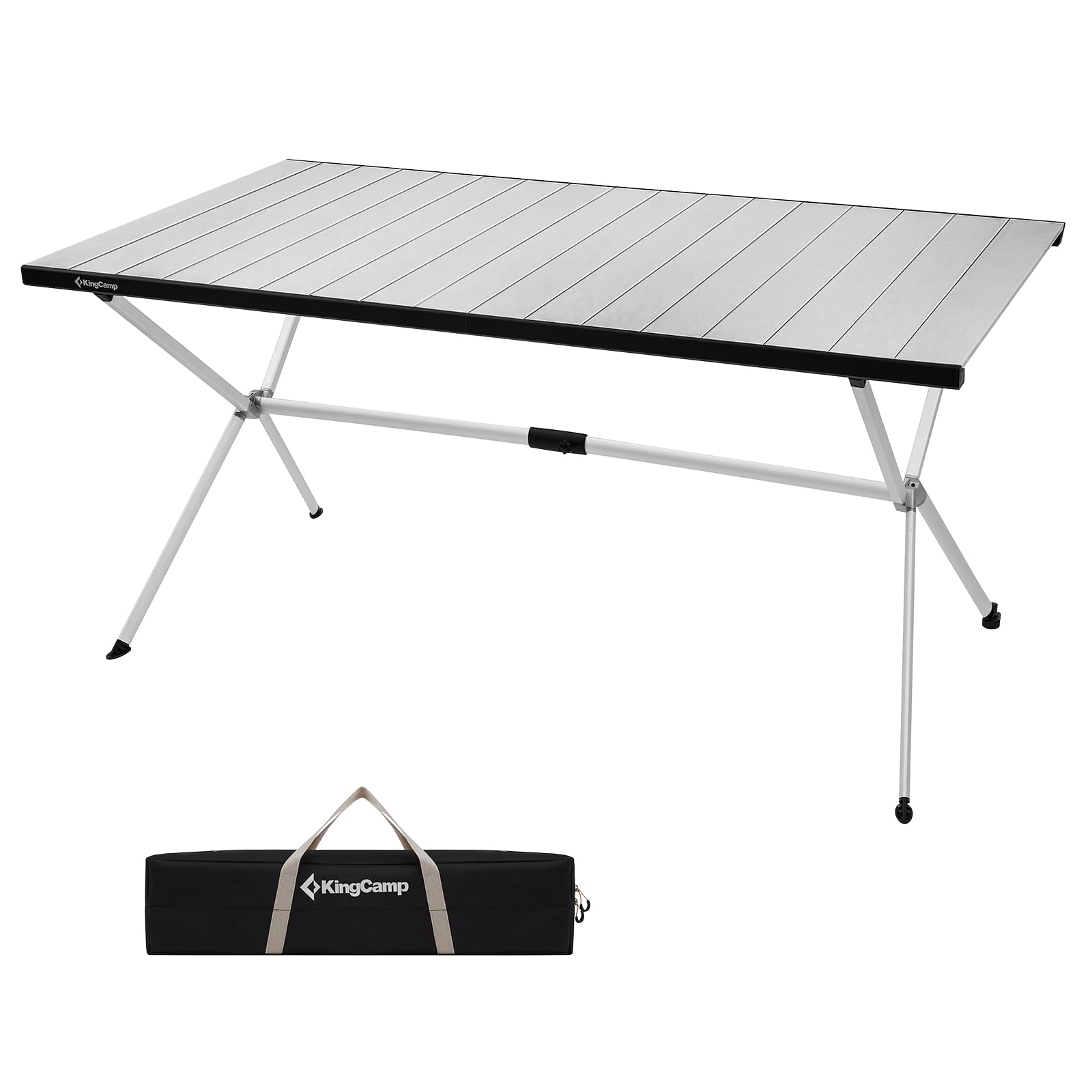 KingCamp Camping Table Roll up Aluminum Folding Table Lightweight Large Portable Foldable Camp Table for Picnic Camping Barbecue