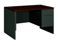 HON The Company 38000 Desk, Right Single Pedestal, Charcoal,Laminate,Mahogany