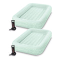 Intex Kids Travel Air Mattress Inflatable Bed Set with Raised Sides, Hand Pump, and Carrying Bag for Camping Trips and Sleepover