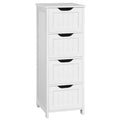 Yaheetech Bathroom Floor Cabinet, Wooden Side Storage Organizer, 4 Drawers Free-Standing Cabinet for Bathroom/Hallway/Living Roo