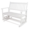 Shine Company Torrey Outdoor Wood Patio Glider Bench, 2-Seater Loveseat - White