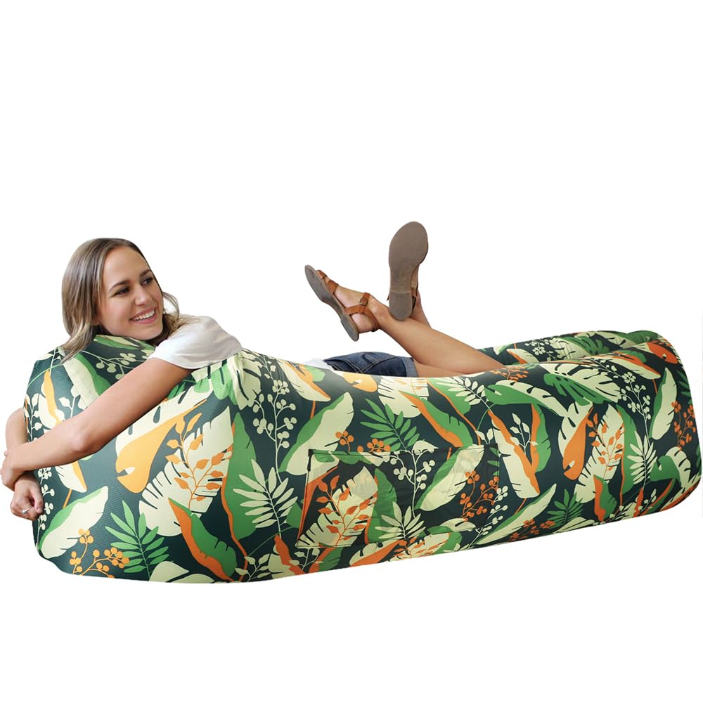 WEKAPO Inflatable Couch Air Lounger Chair - Camping & Beach Accessories, Portable Blow up Sofa for Hiking, Lawn, Indoor/Outdoor 