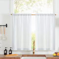 jinchan Linen Textured Tier Curtains 24 Inch for Kitchen Windows Country Farmhouse Cafe Small Curtains Rustic Light Filtering Ha