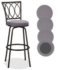 Deisy Dee 4PCS Round Bar Stool Seat Covers Stretch Round Chair Covers for 13-16 Inch Stool Chair (Grey)