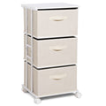 MAX Houser Dresser Tower with 3 Drawers,Fabric Dresser Drawer Organizer Unit,Dresser Chest with Wood Top,Vertical Storage Dresse