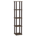 Furinno Besi 4-Tier Industrial Multipurpose Shelf Display Rack with Metal Frame, Walnut Cove