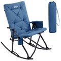 PORTAL Folding Rocking Chair Indoor & Outdoor Thick Padded Rocking Recliner Chair Portable Camping Rocker for Patio Front Porch 