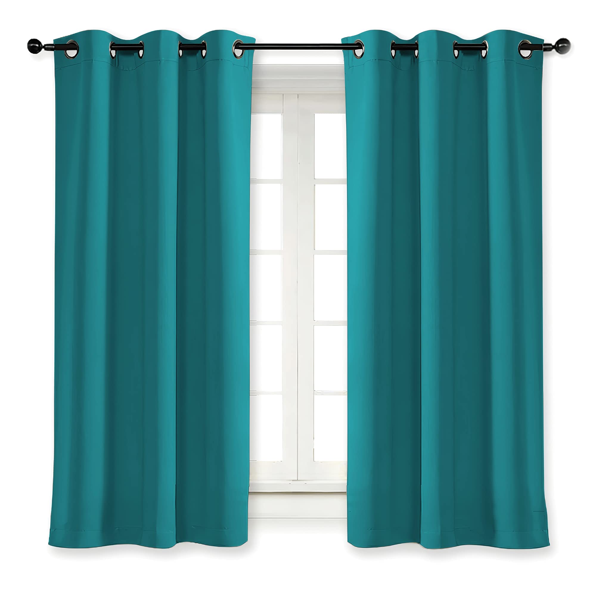 NICETOWN Kitchen Blackout Window Curtain Panel Home Fashion Thermal Insulated Solid Grommet Room Darkening Drape for Apartment (