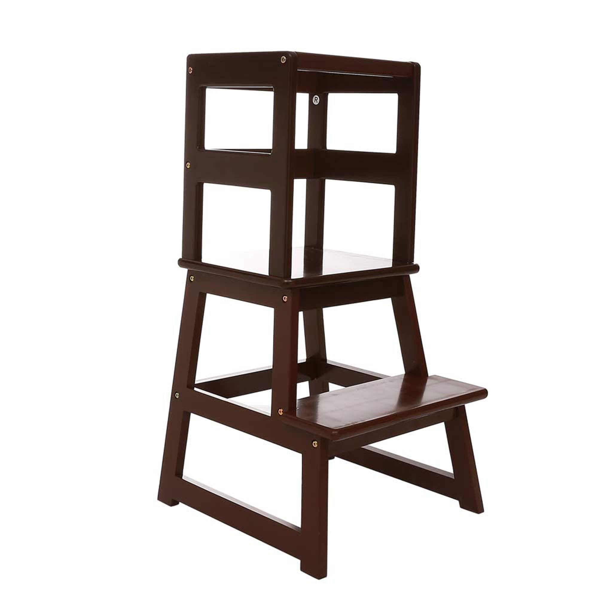 SDADI Kids Kitchen Step Stool Holds up to 150 Pounds with Safety Rail, Wide Platform Design, 4 Anti Slip Strips for 18 to 36 Mon