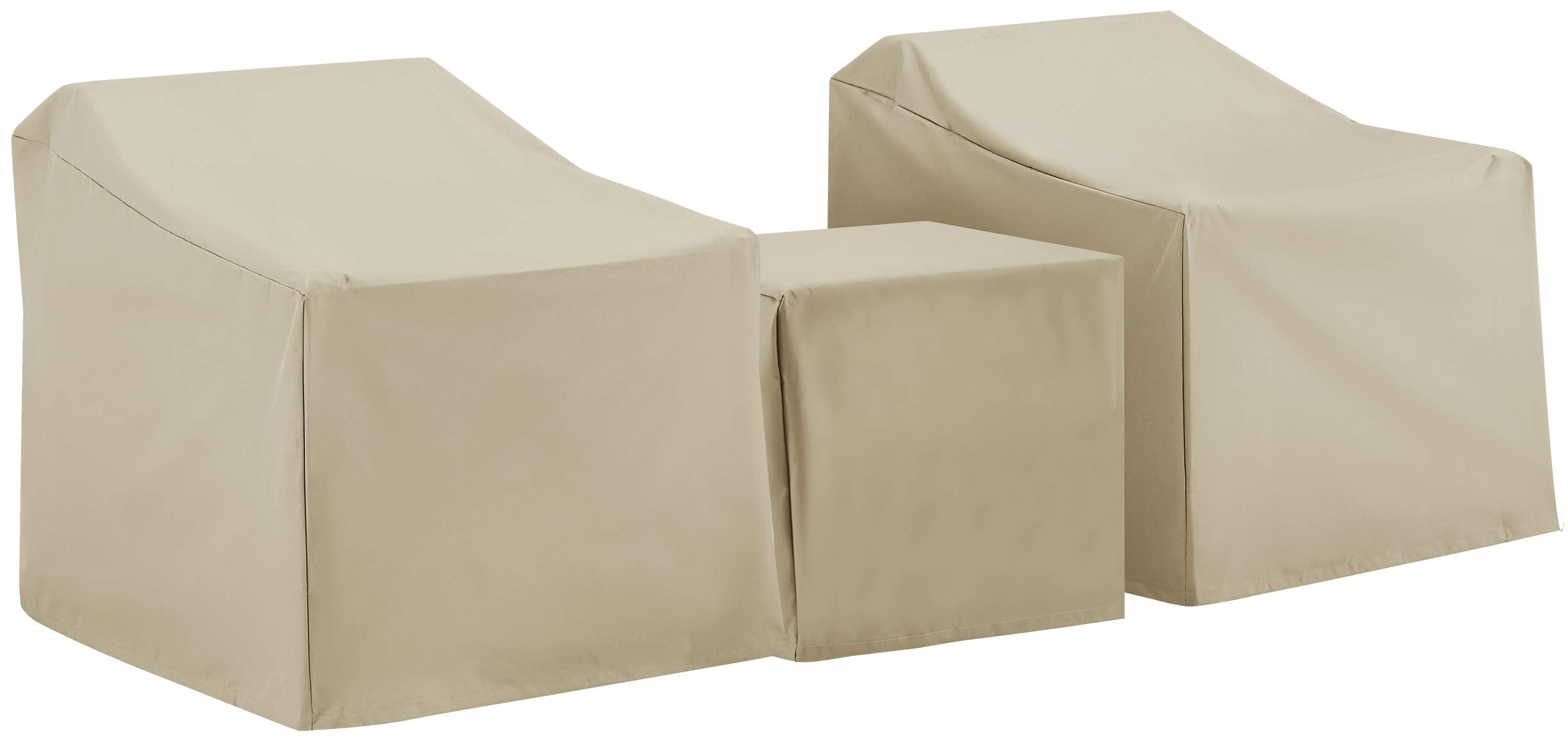 Crosley Furniture Patio Furniture Covers, Waterproof 3-Piece Cover Set for Outdoor Chairs and Side Table, Tan