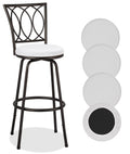 Deisy Dee 4PCS Round Bar Stool Seat Covers Stretch Round Chair Covers for 13-16 Inch Stool Chair (White)