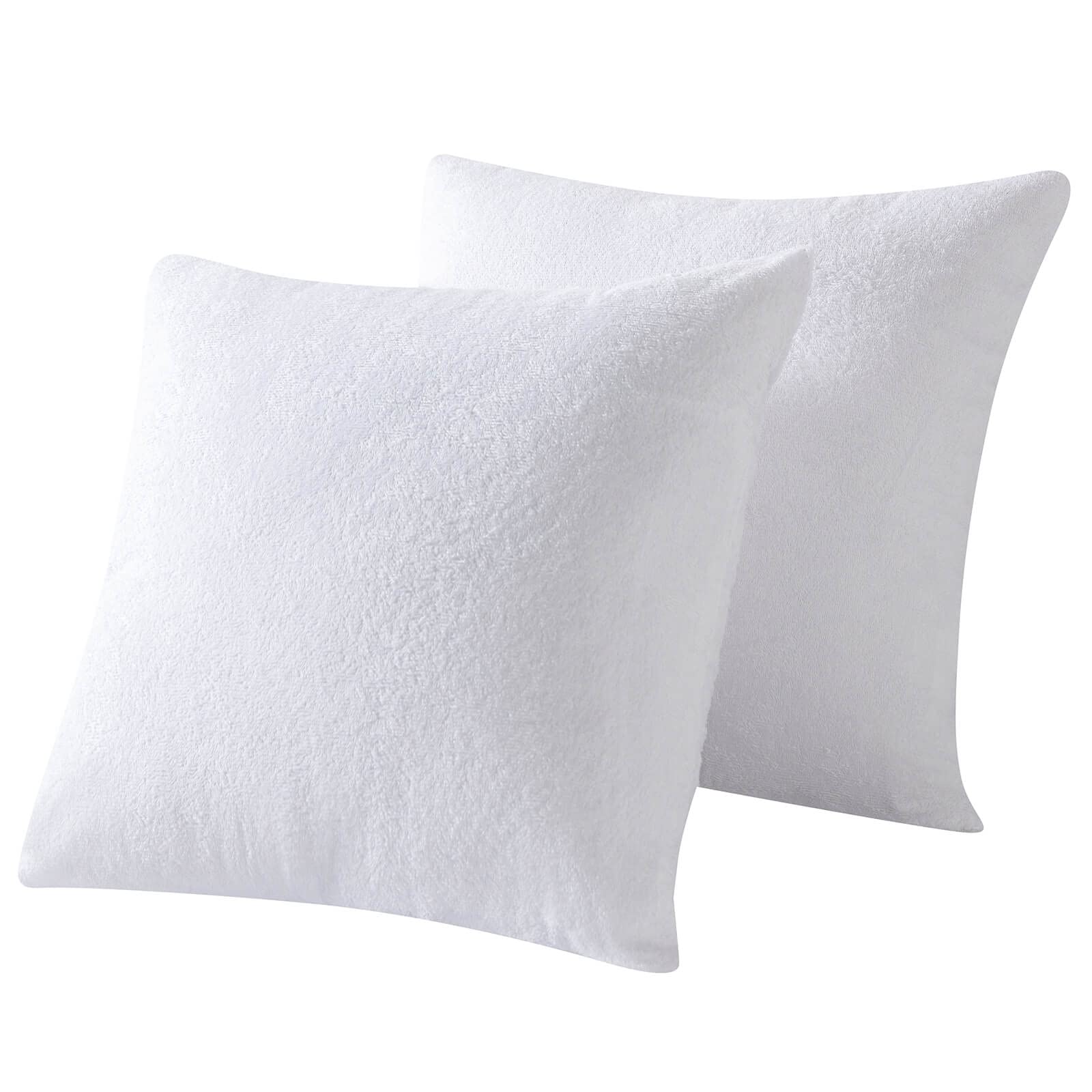 Waterproof Feather Proof Euro Pillow Protectors with Zipper 26x26 Pack of 2 Bamboo Viscose Terry Square Pillow Covers for Europe