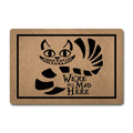 Funny Welcome Door Mats Decorative Area Rugs for Front Porch DecorWere All Mad Here Personalized Monogram Kitchen Rugs and Mats