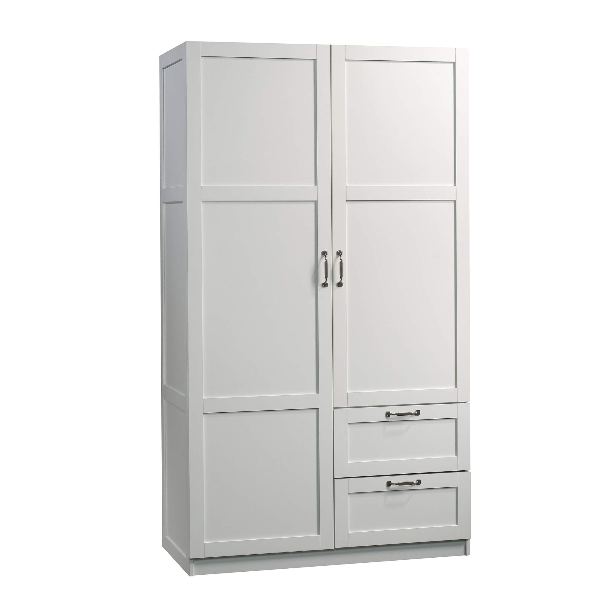 Sauder Miscellaneous Wardrobe/Storage Pantry Cabinet, L: 40.0 x W: 19.45 x H: 71.1, Soft White